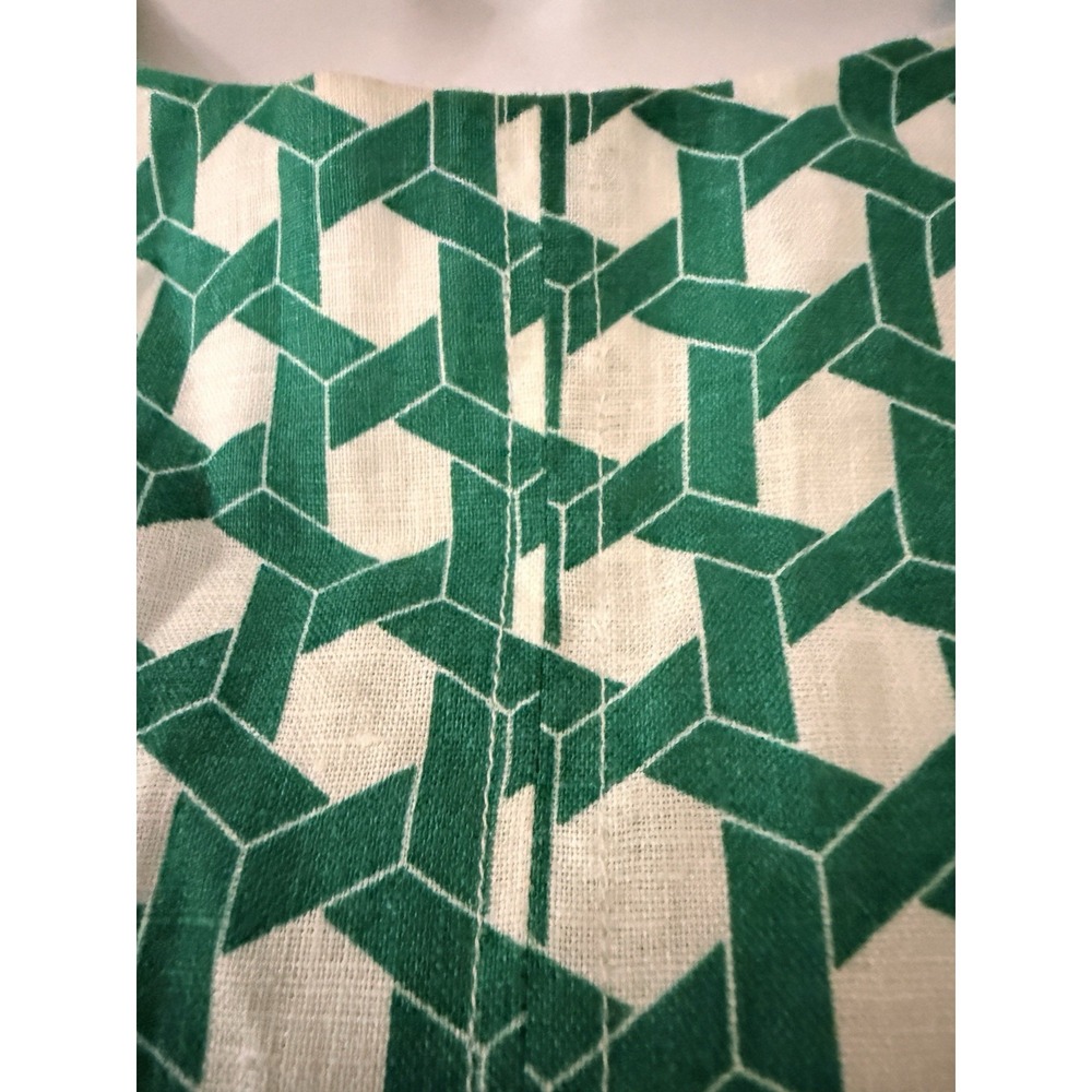 Boden Linen Dress 10 Midi Linen Green Wicker Fit Flare Pockets FIRM - Picture 5 of 10